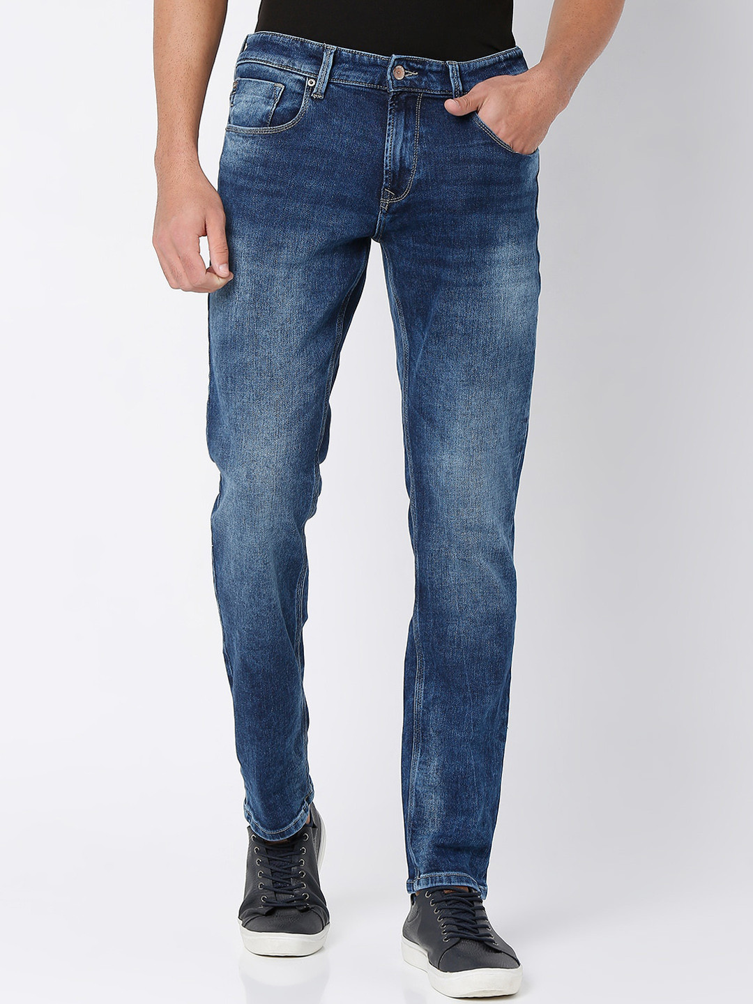 SPYKAR Men Blue Low-Rise Heavy Fade Jeans