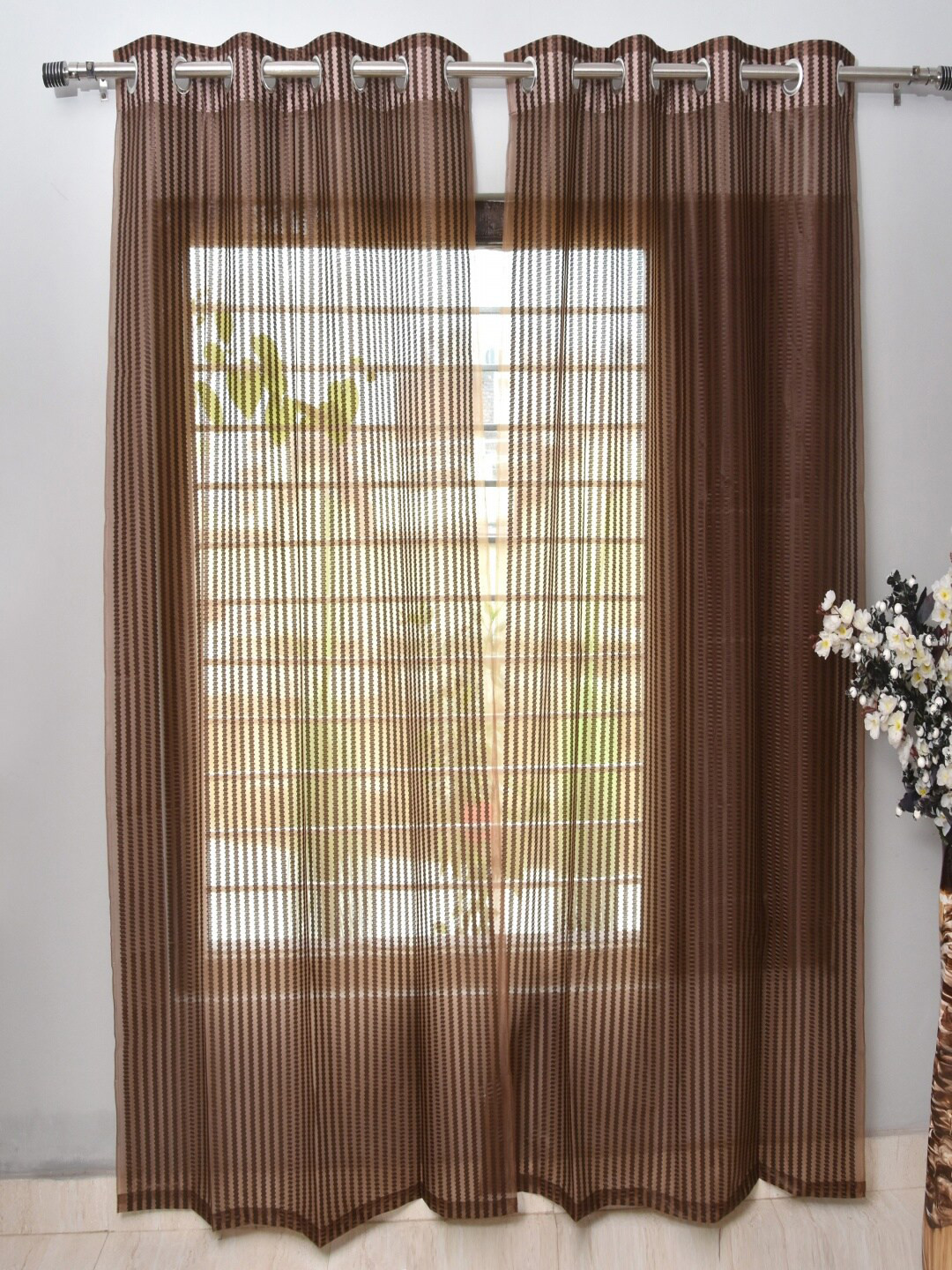 Homefab India Polyester Set of 4 Sheer Door Curtain