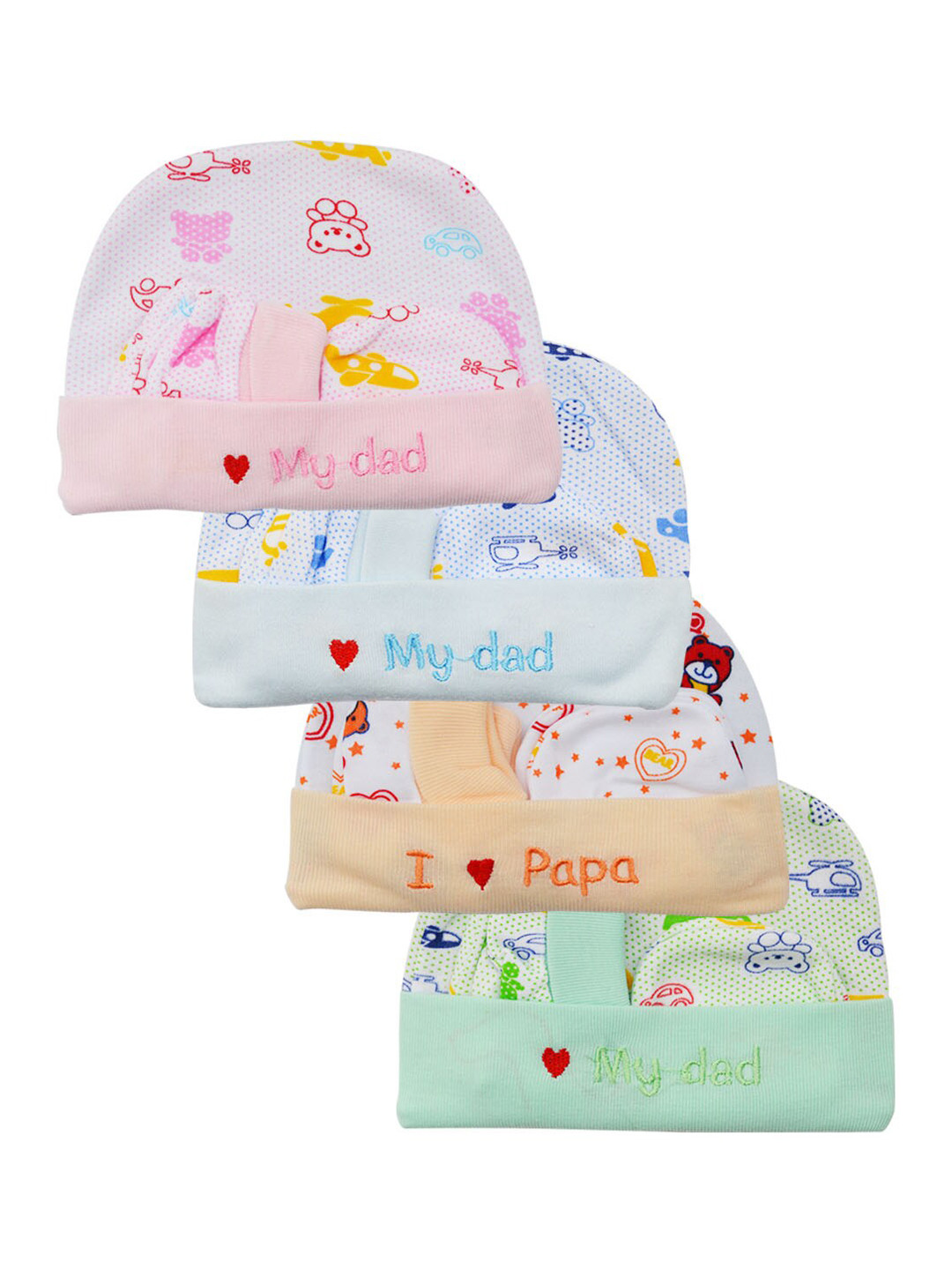 Moms Home Kids Multi-Colored Printed Pure Cotton Baby Apparel Gift Set