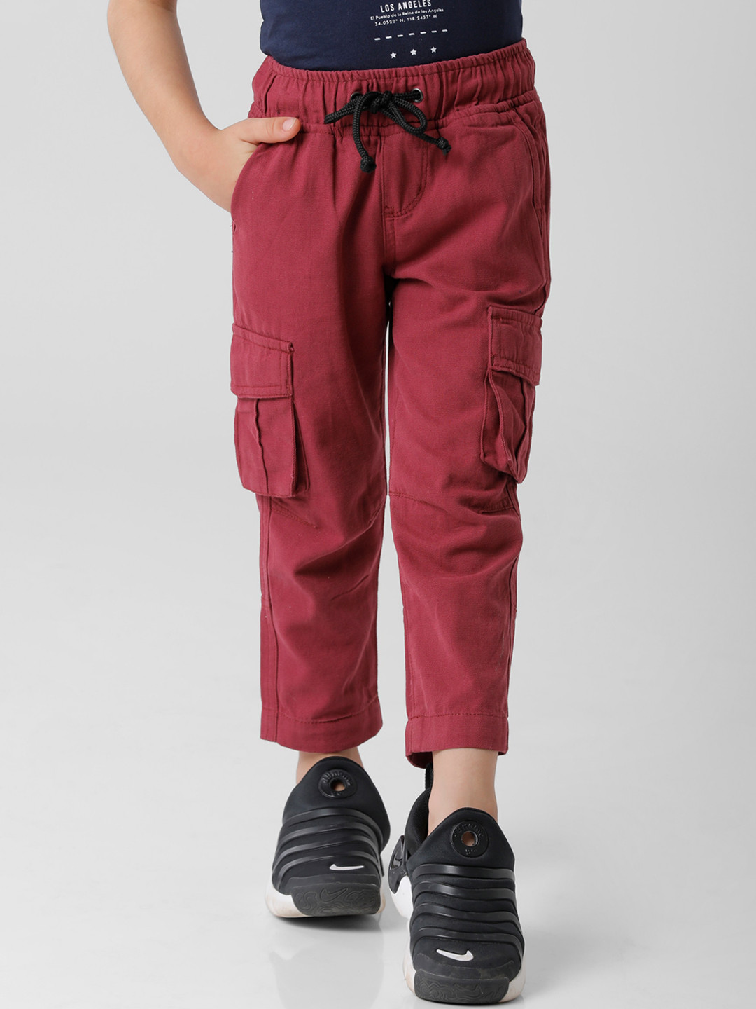 KATE & OSCAR Boys Burgundy Cargos Trousers