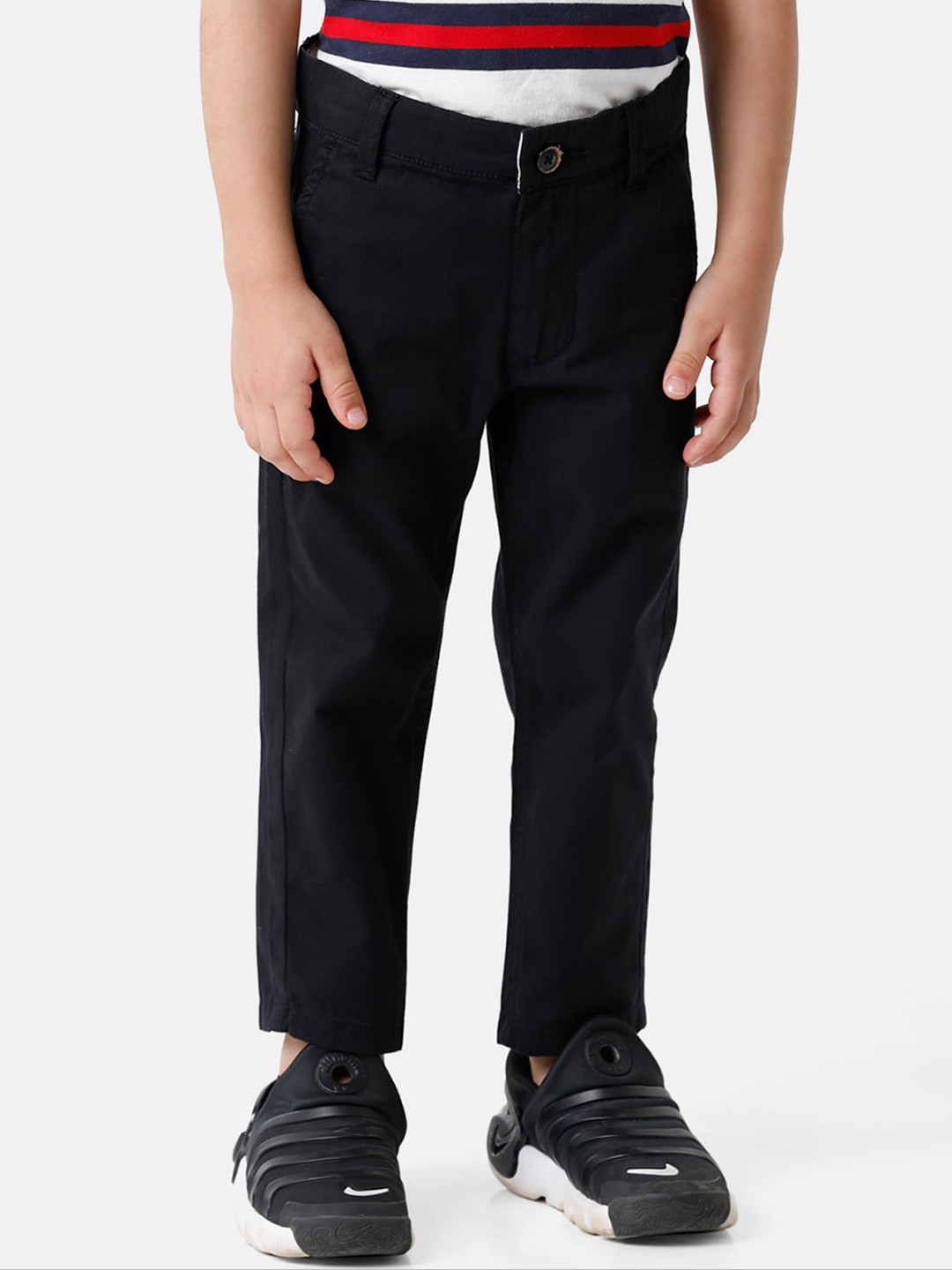 KATE & OSCAR Boys Black Cotton Chinos Trousers