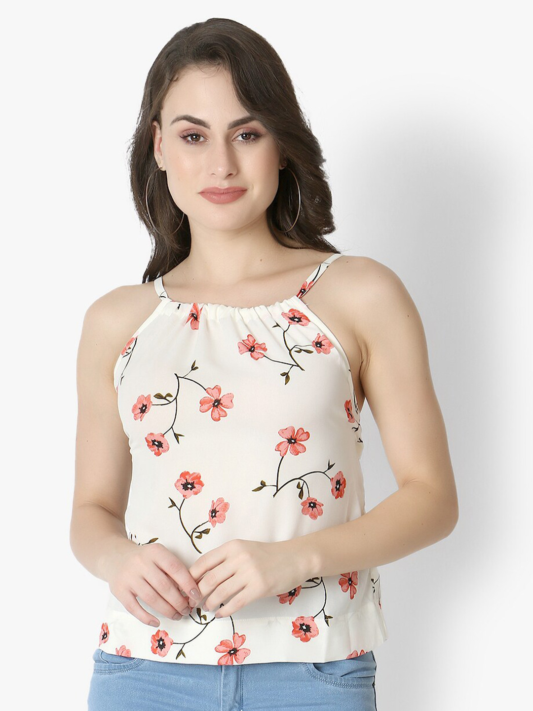 Again fashions Yellow Floral Print Top