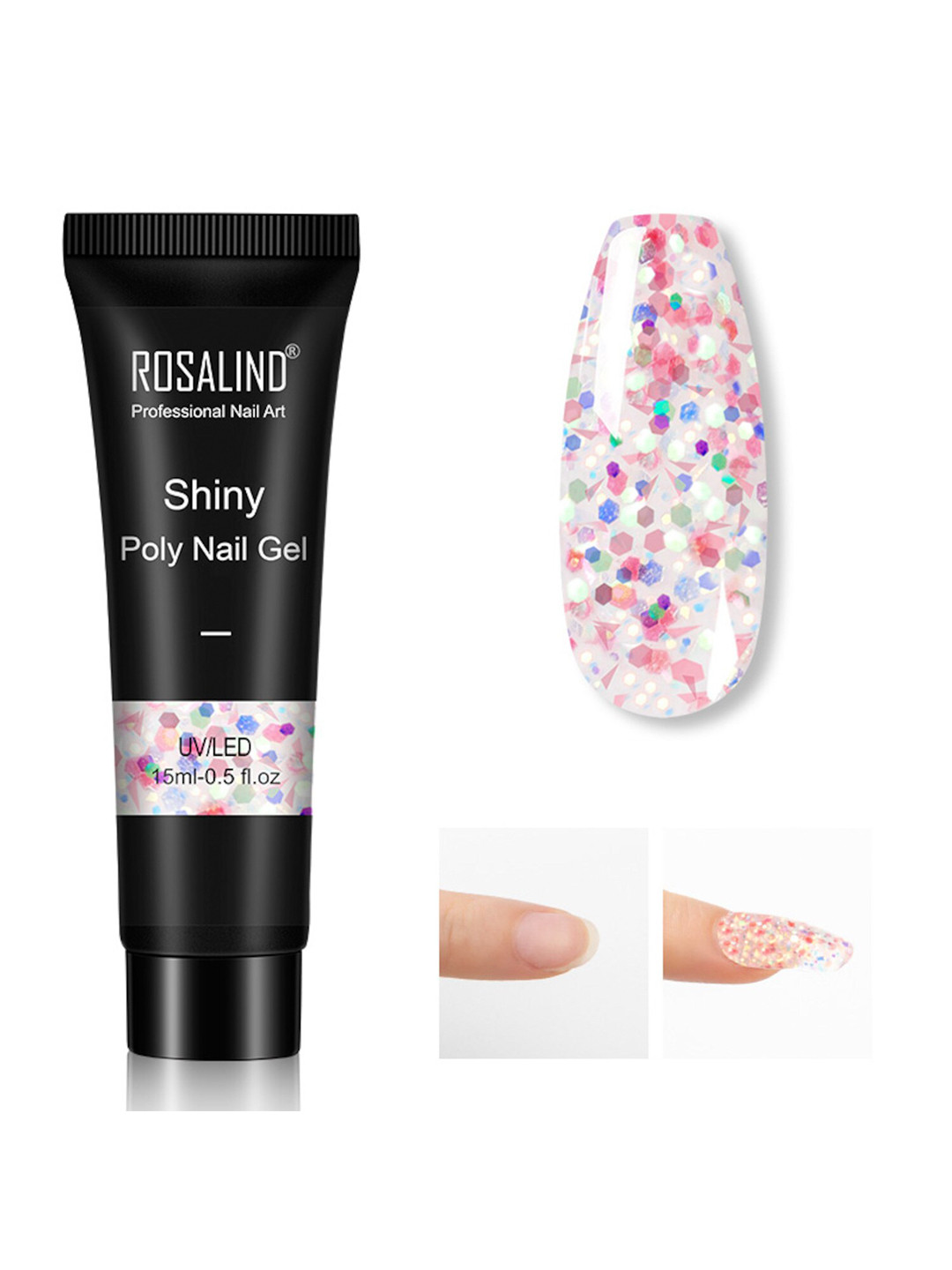 ROSALIND Poly Gel Quick Building Acrylic UV Shiny Nail Builder 15 ml - 24