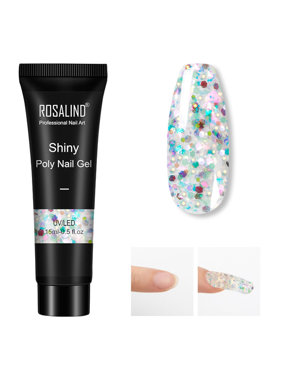 ROSALIND Poly Gel Quick Building Acrylic UV Shiny Nail Builder 15 ml - 26