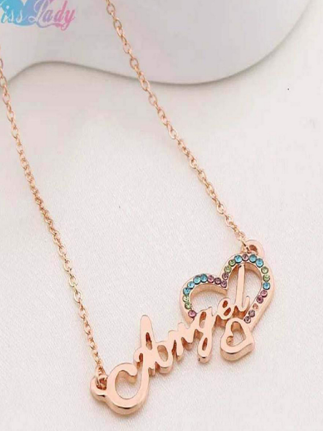 UNIVERSITY TRENDZ Rose Gold-Plated White CZ-Studded Pendant