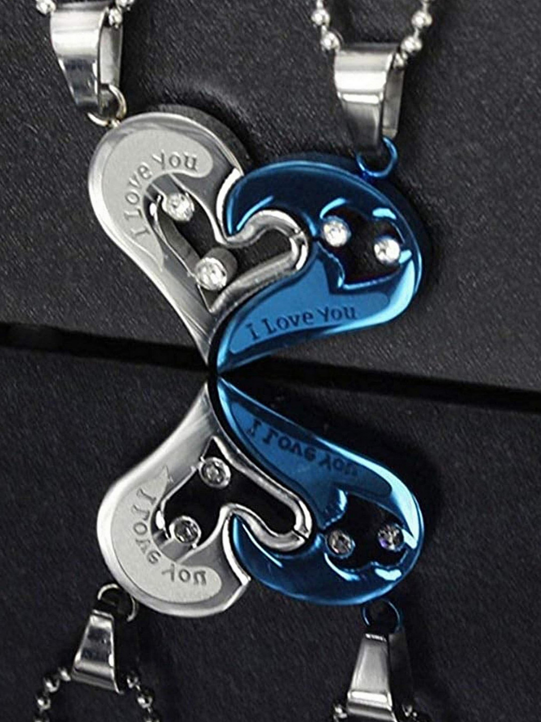 UNIVERSITY TRENDZ Rhodium-Plated Silver-toned & Blue Designed Pendant