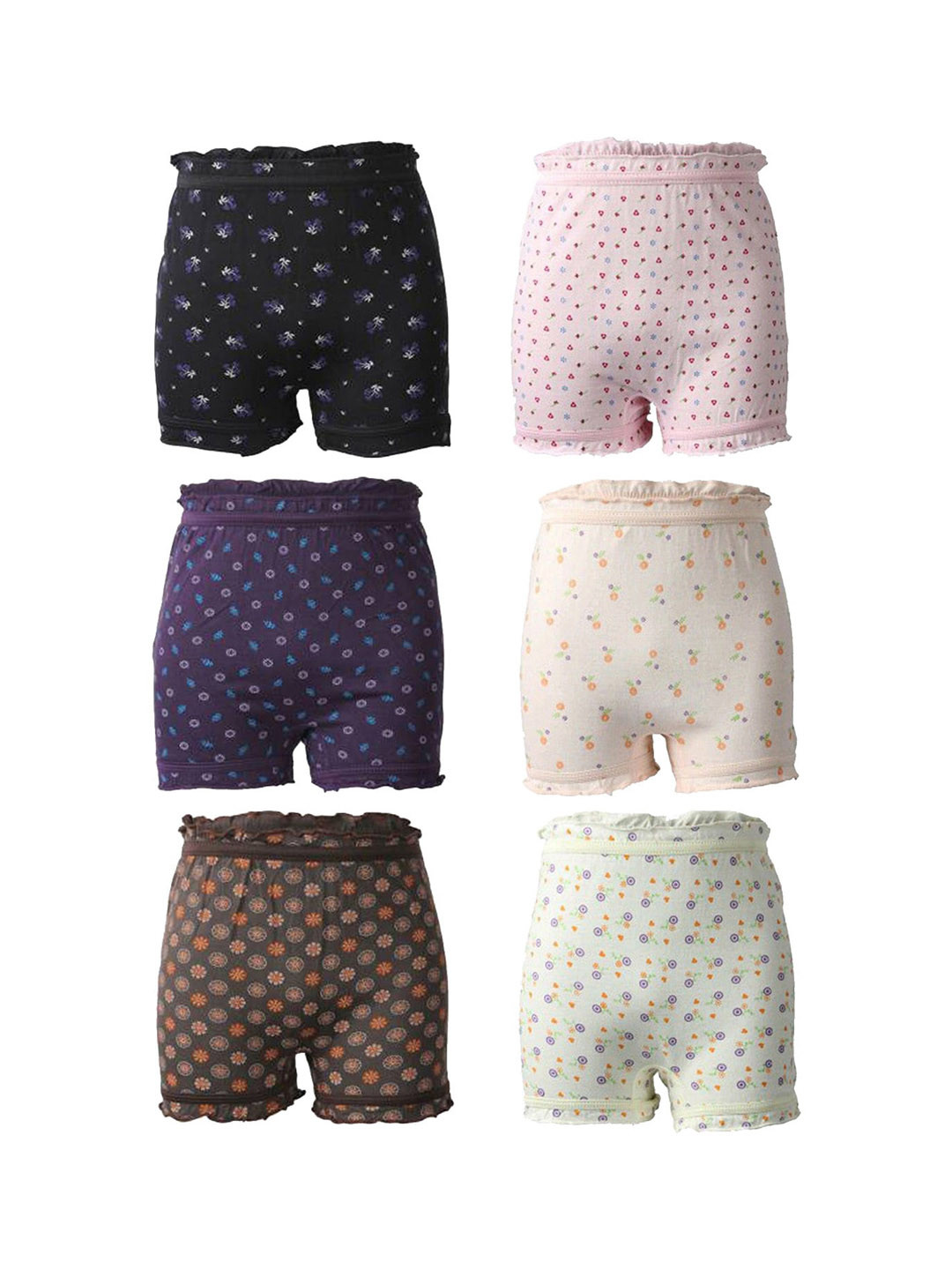 CARELOVE Girls Pack Of 6 Cotton Briefs
