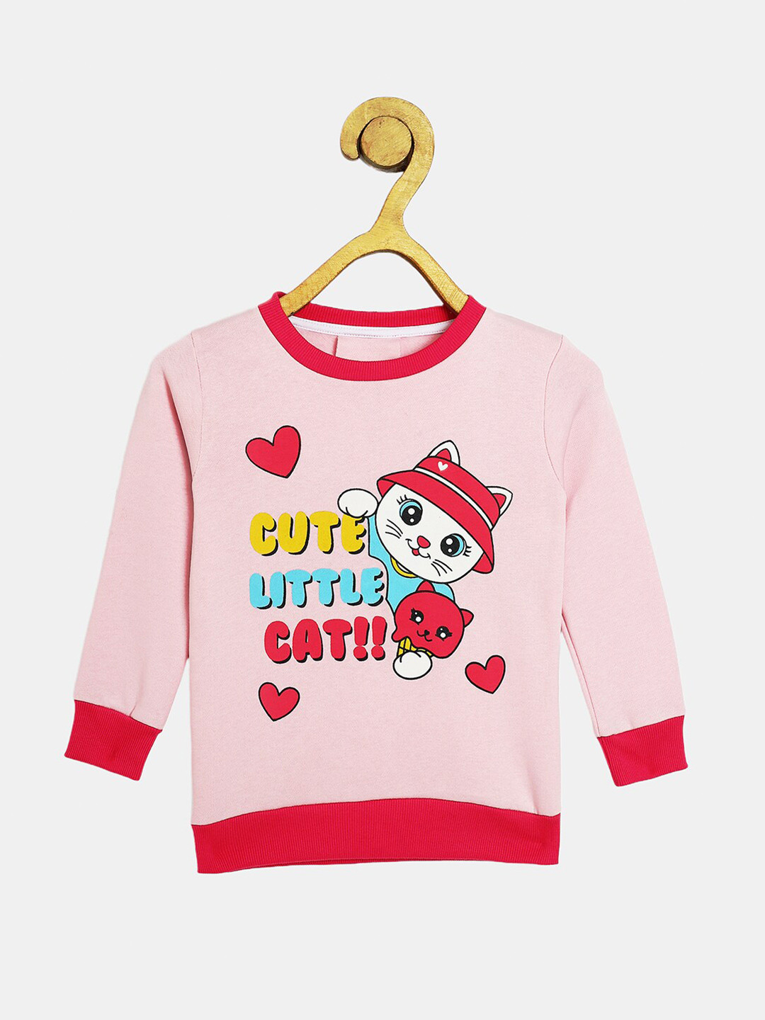 Wyld Sprog Girls Pink Printed Sweatshirt
