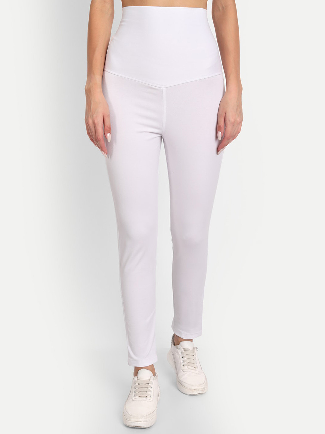 APELLA Plus Size Women White White Lycra Jegging