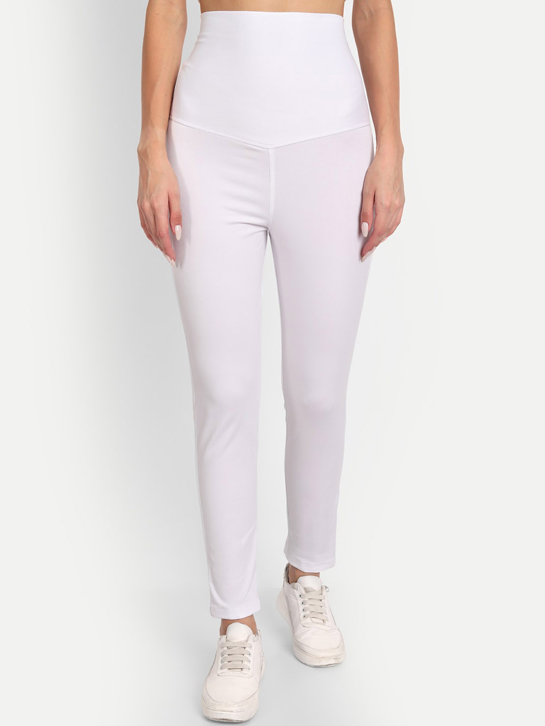 APELLA Plus Size Women White Lycra Jegging