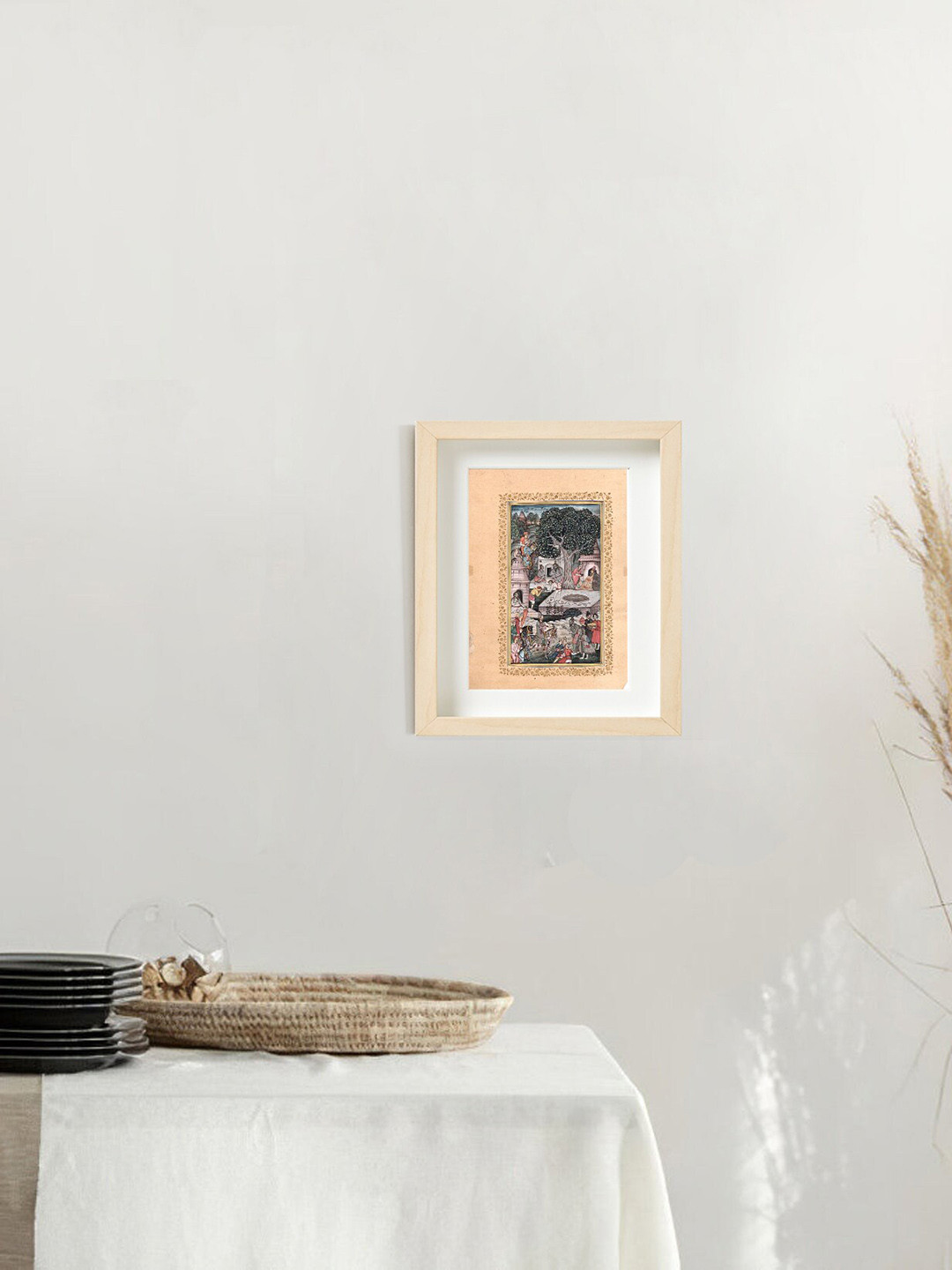 Exotic India Sultan Surveying Kwadja Qutbiddin's Tomb Paper Paintings Wall Art -11 x 8 In