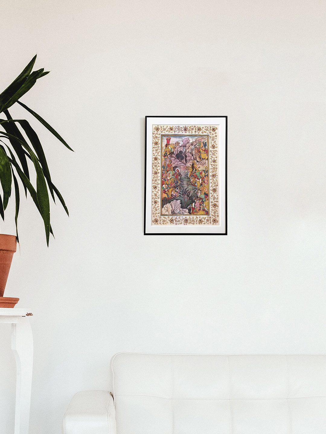 Exotic India Battle Scene - Watercolor Painting on Paper