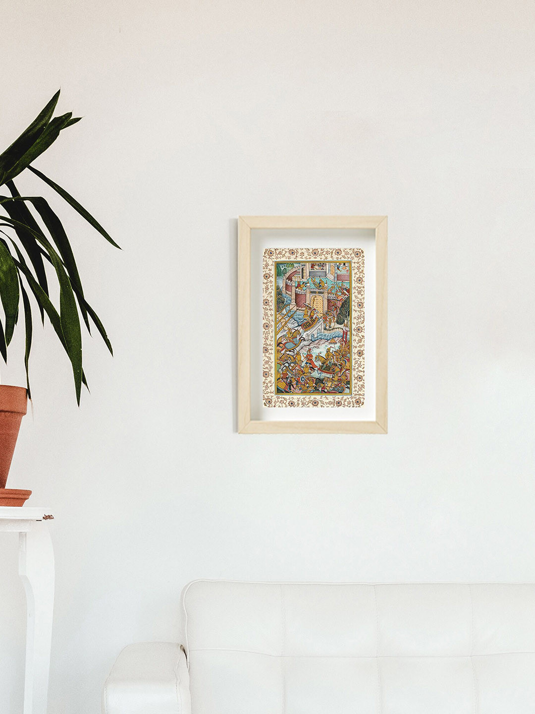 Exotic India The Fort Besieged Paper Wall Rectangle Paintings Wall Art -2.6 x 9.8 In