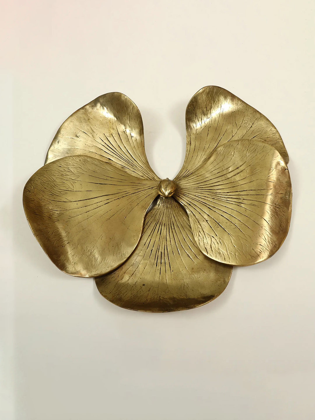 Exotic India Fancy Flower Brass Glossy Hanging Hall Floral Wall Decor