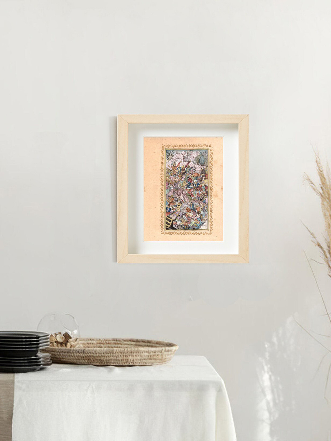 Exotic India Battle Paper Wall Rectangle Paintings Wall Art -11 x 8 In