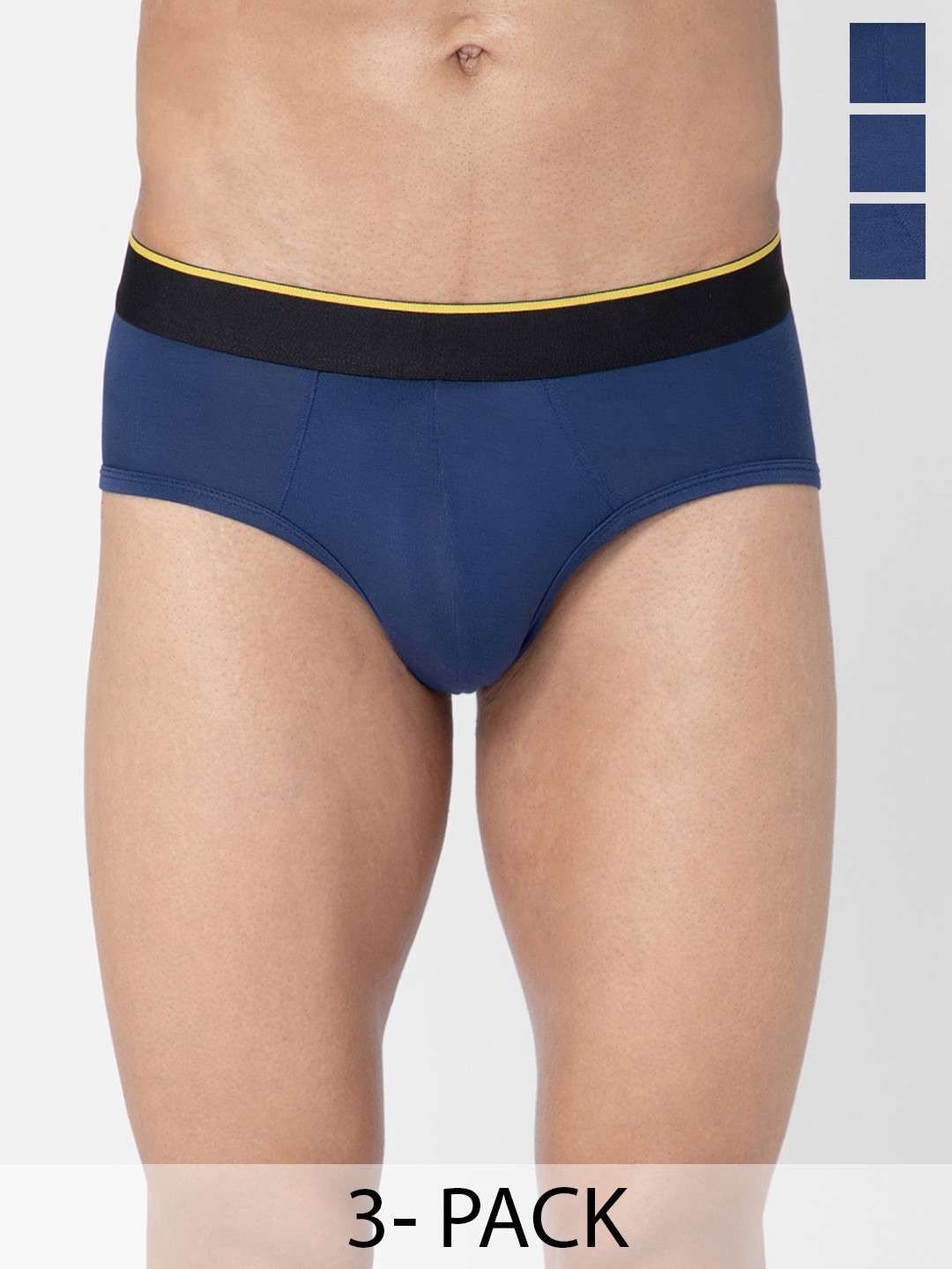 bummer Men Pack Of 3 Micro Modal Mid Rise Basic Briefs BRGALGALGAL03S