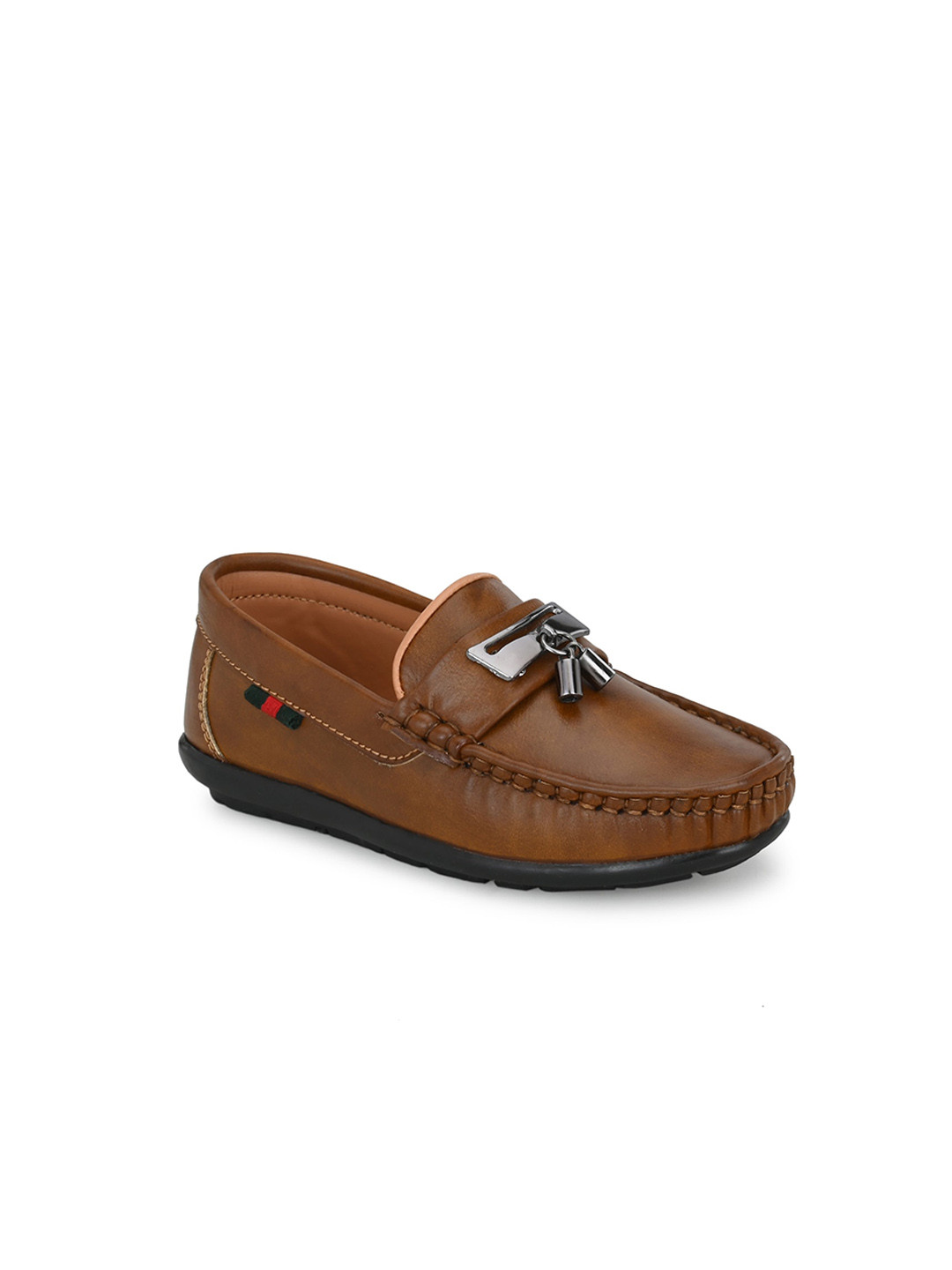 CARLO ROMANO Boys Tan Brown Solid Formal Loafers