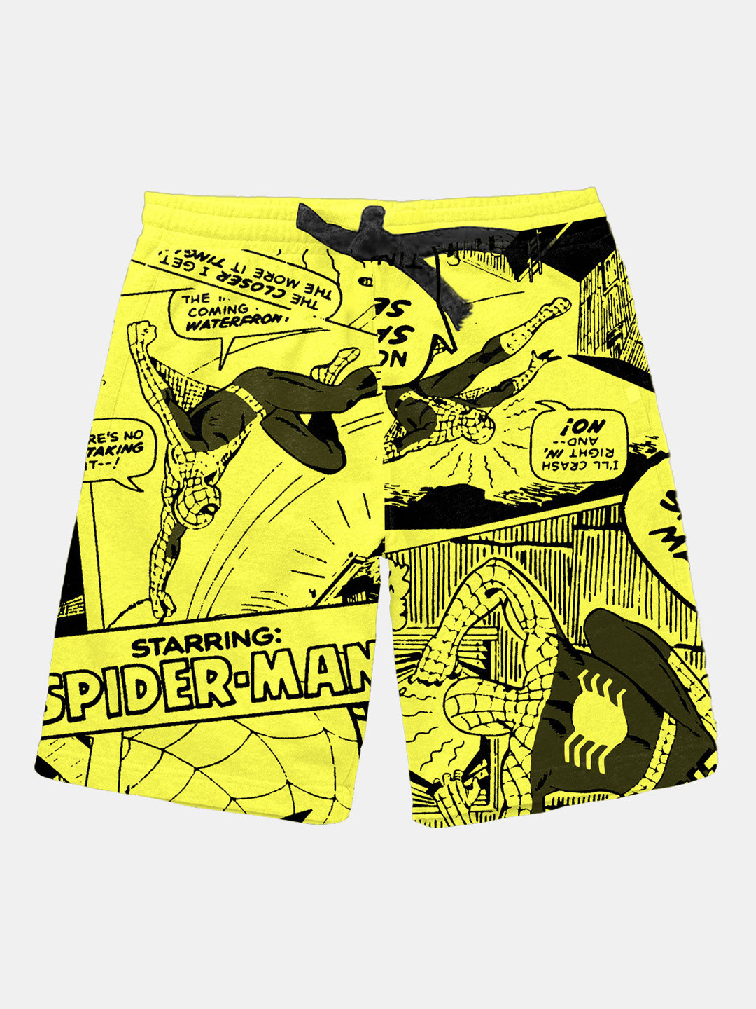 BONKIDS Boys Spider Man Printed Cotton Shorts