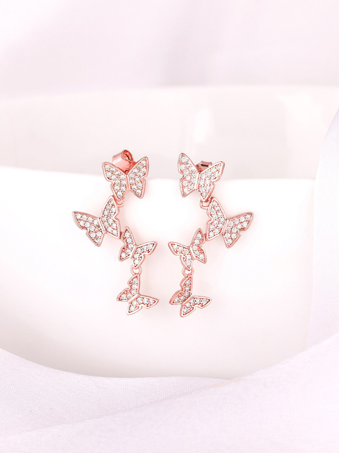 GIVA Rose Gold Plated 925 Sterling Silver Contemporary Studs Earrings