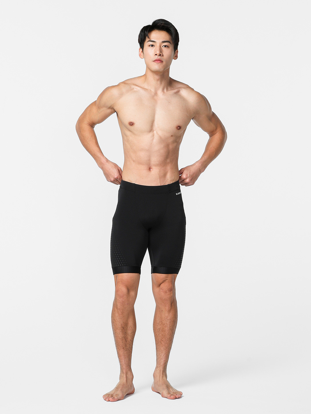 Decathlon NABAIJI - Mens Black Quick-Dry Swimming Jammers With Inner Mesh