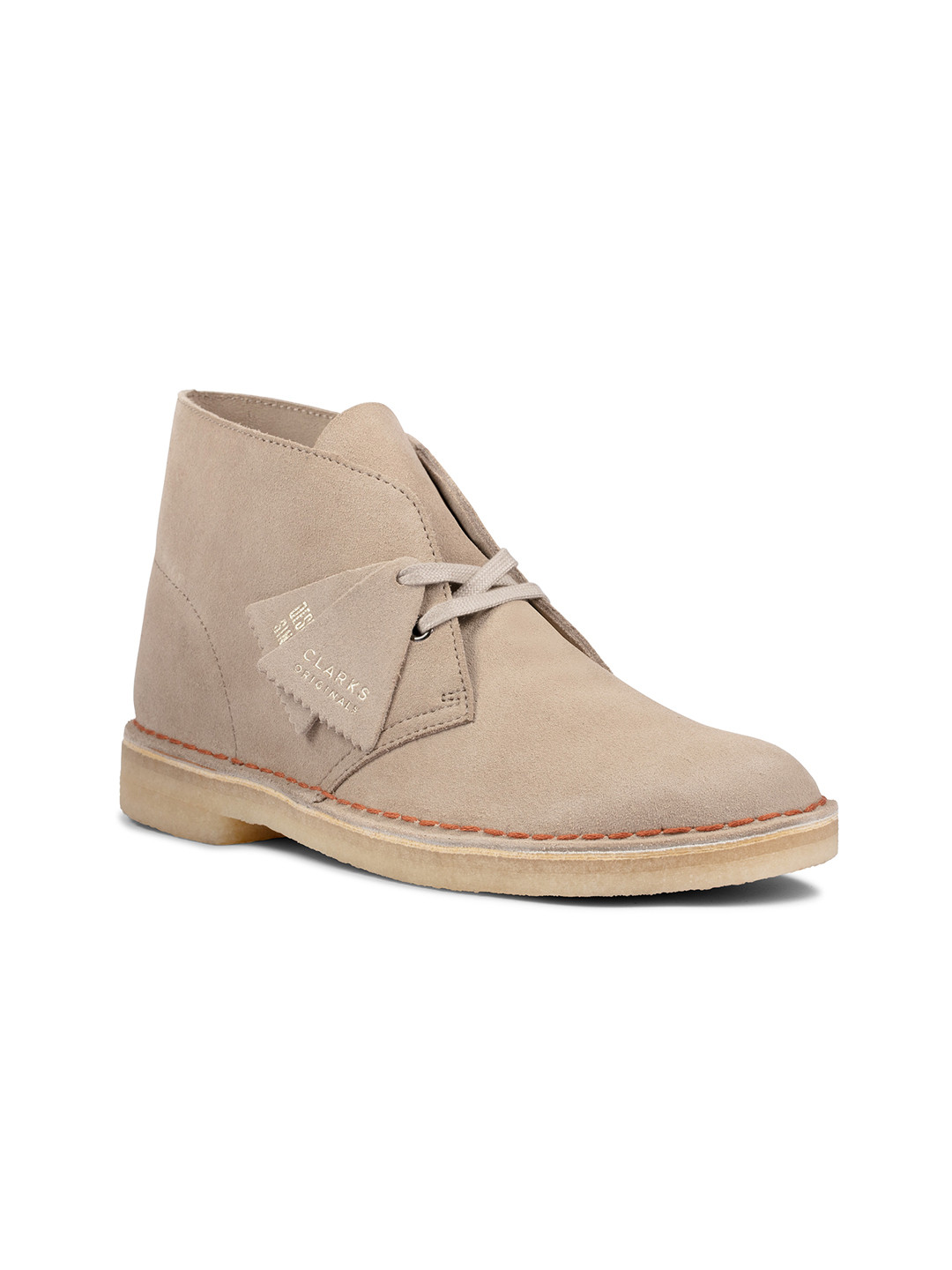 Clarks Men Beige Solid Suede Boots