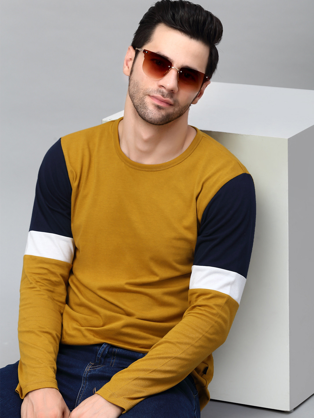 Rigo Colourblocked Pure Cotton T-Shirt