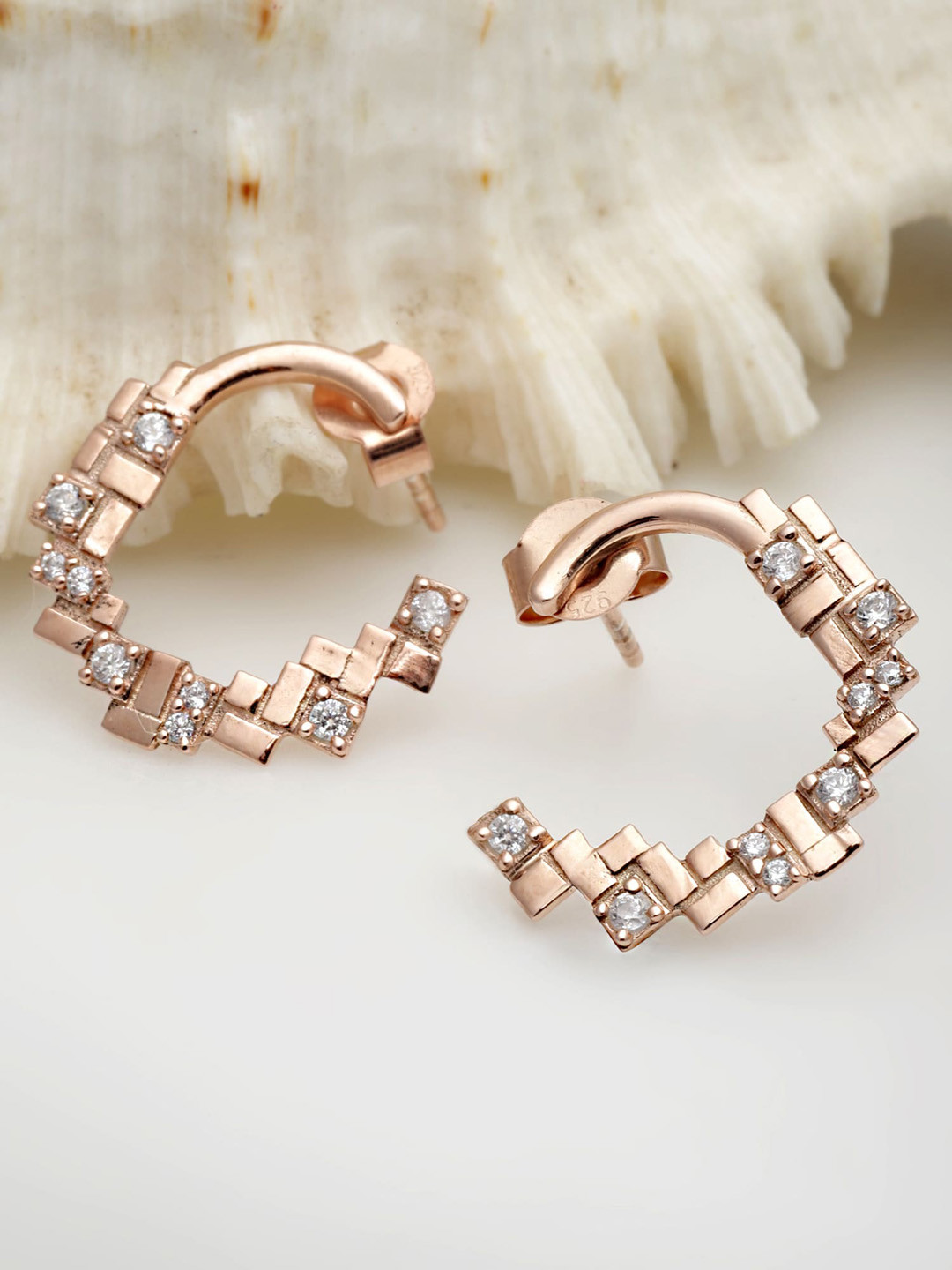 KUNUZ Rose Gold Classic Studs Earrings