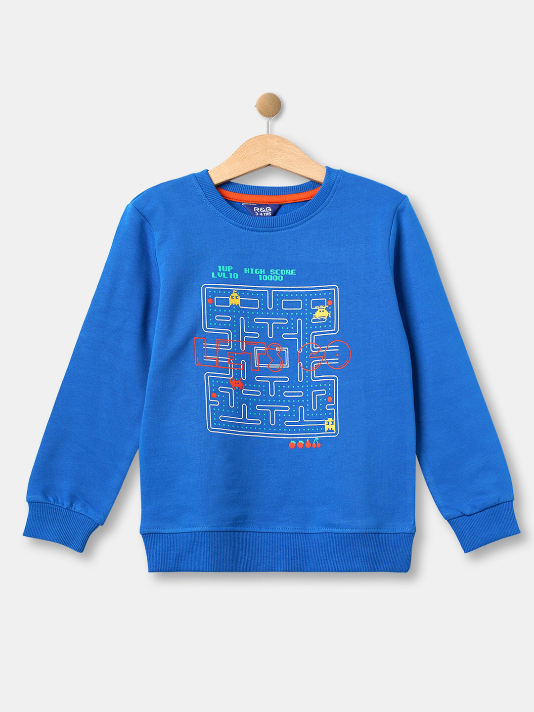 R&B Boys Blue Printed Sweatshirt