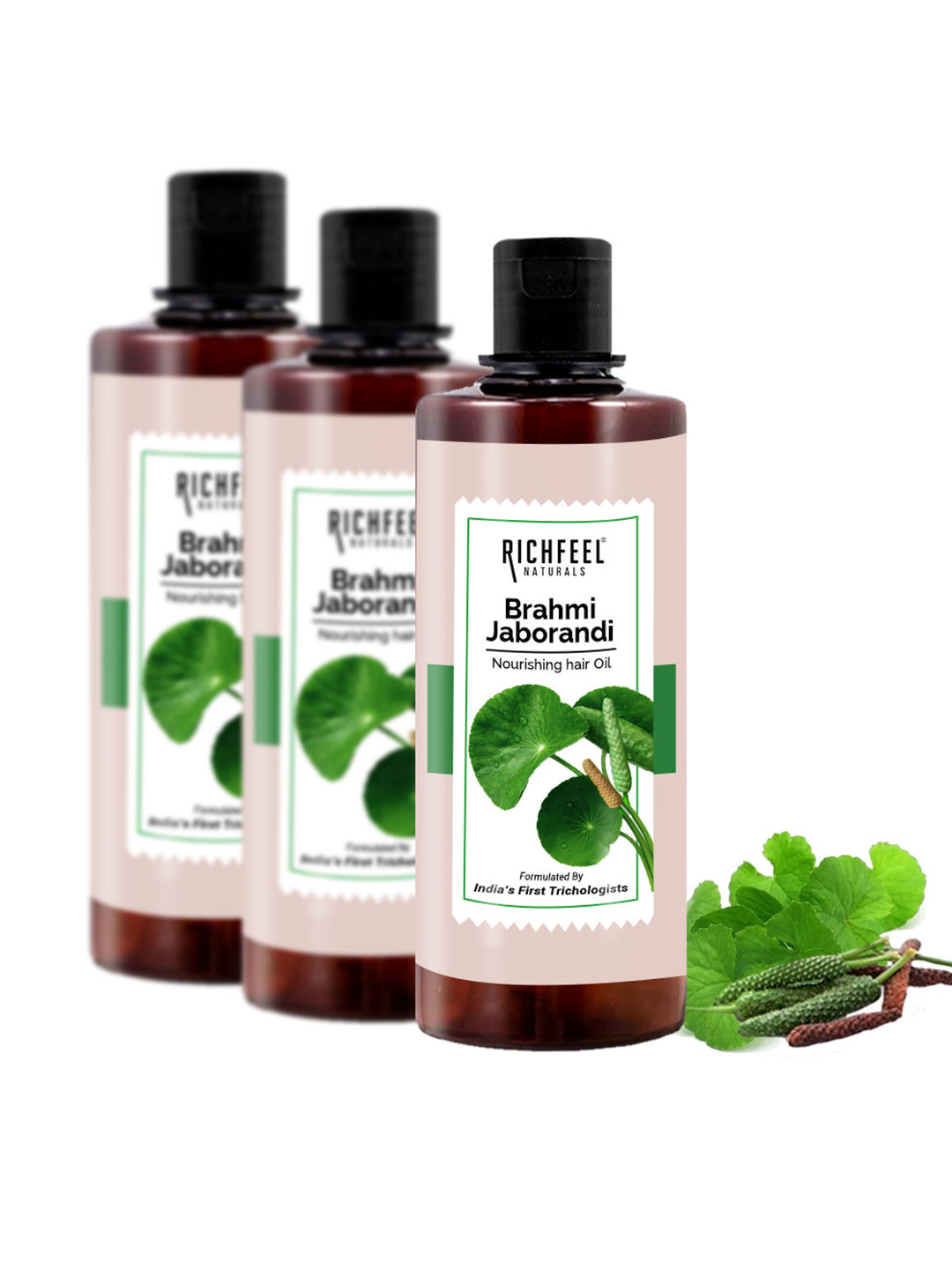Richfeel Set of 3 Brahmi Jaborandi Hair Oil - 500 ml each