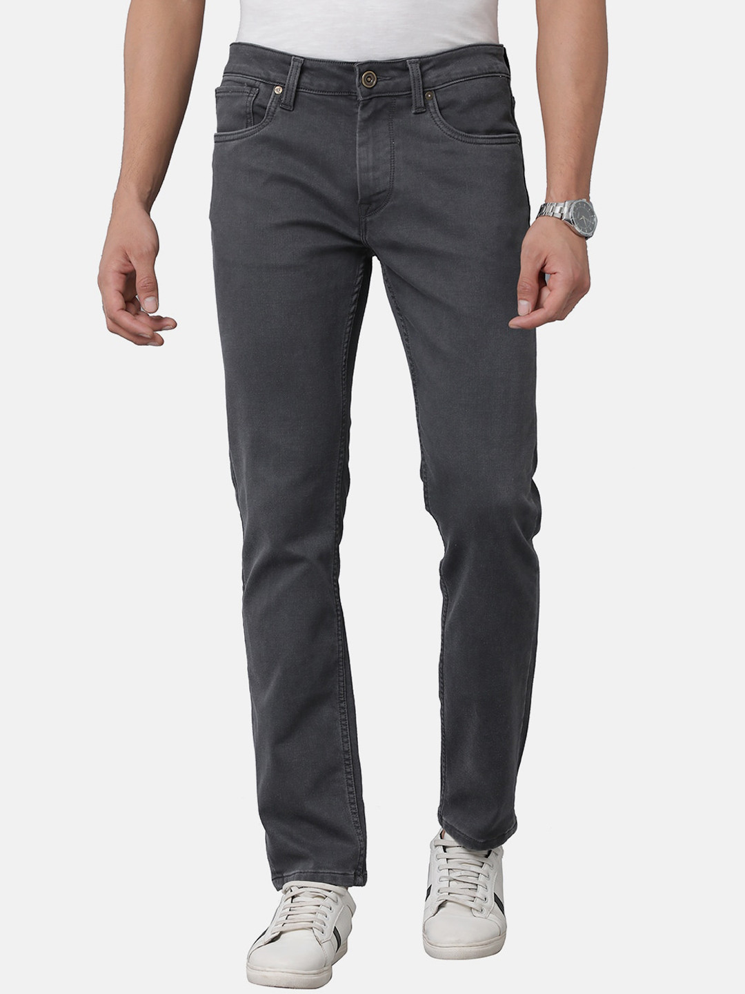 Voi Jeans Men Black Slim Fit Mid Rise Jeans