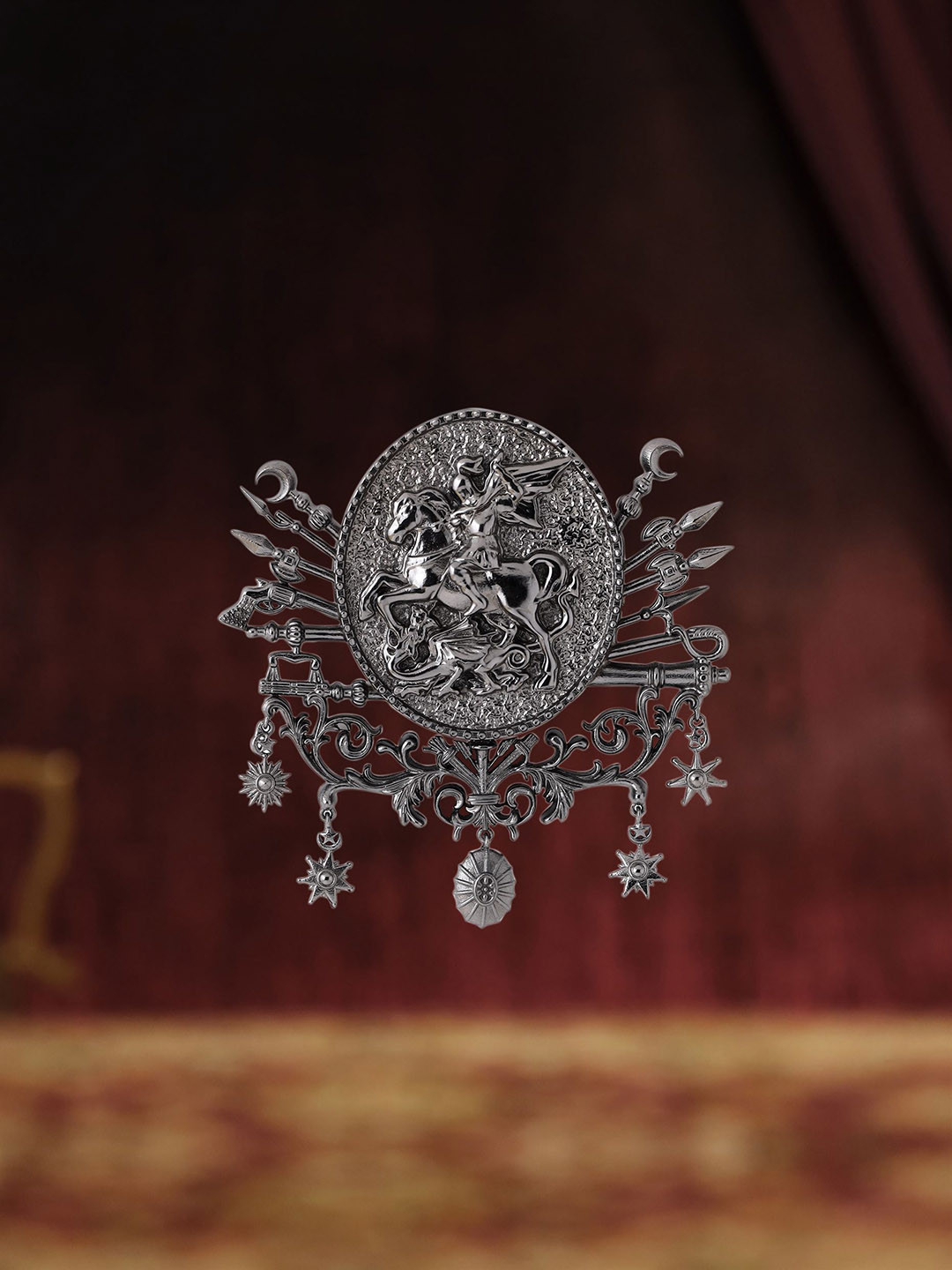 COSA NOSTRAA Men Metallic-Toned Prince Brooch