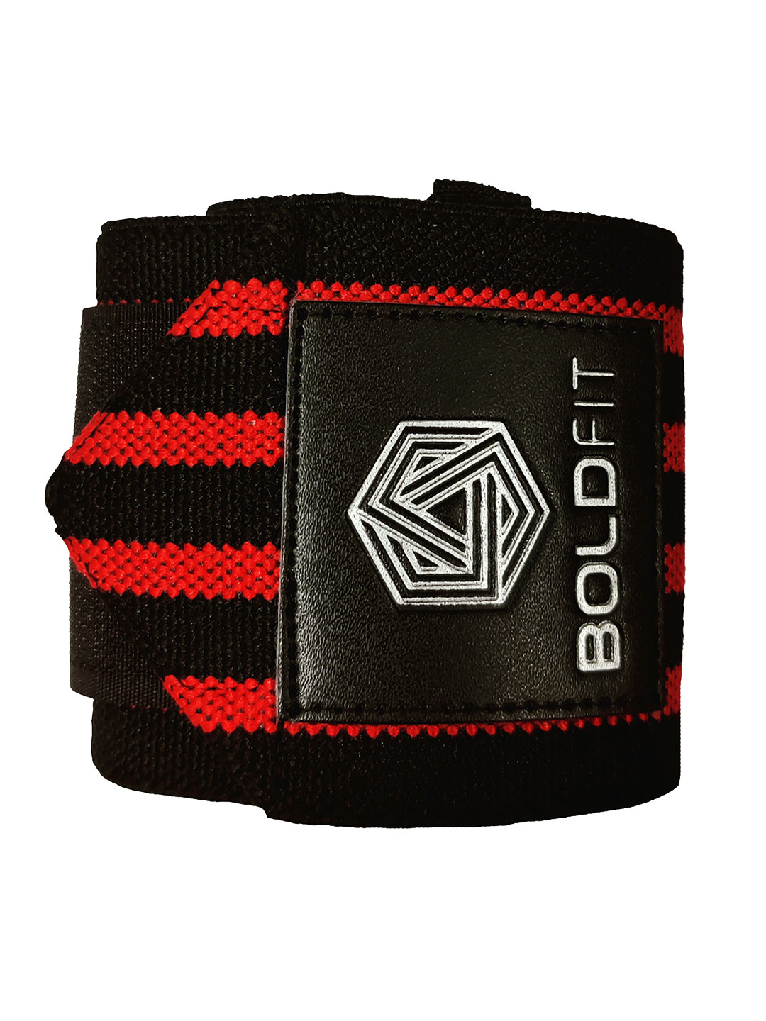 BOLDFIT Red & Black Striped Wrist Support Band