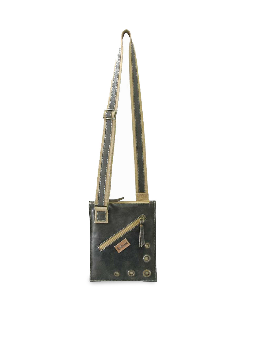 Anekaant Women Grey Printed Leather Structured Tote Bag