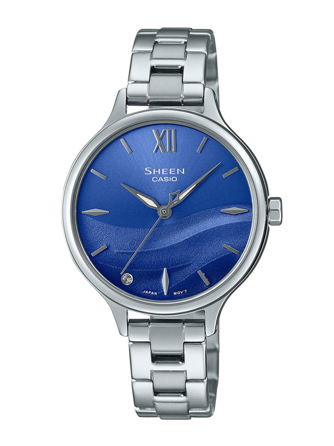 CASIO Women Embellished Dial & Stainless Steel Bracelet Style Straps Analogue Watch SH272