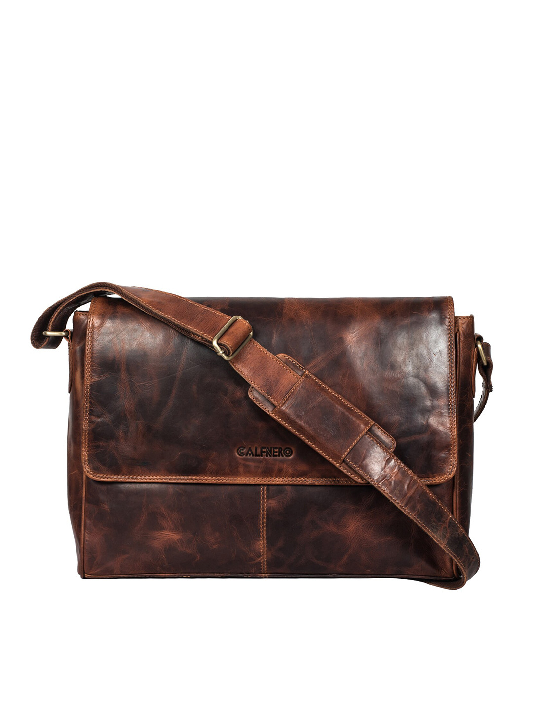 CALFNERO Men Maroon & Brown Messenger Bag