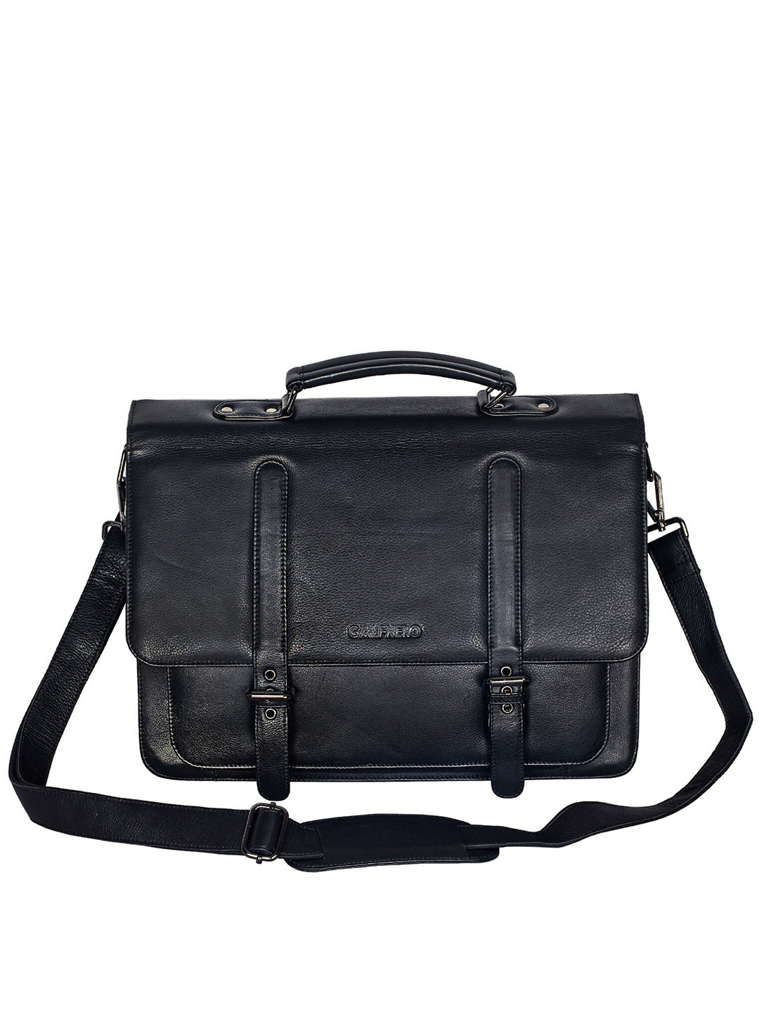 CALFNERO Men's Genuine Leather Messenger Portfolio Bag
