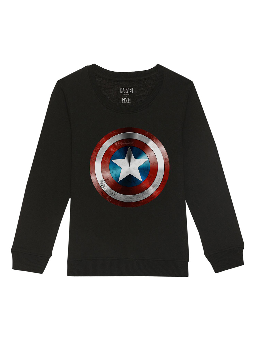 Marvel by Wear Your Mind Unisex Kids Black Sweatshirt