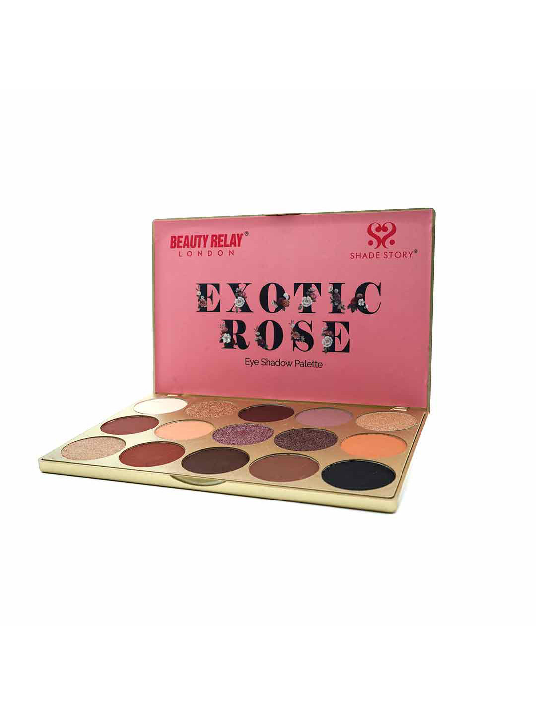 BeautyRelay London Shade Story 15 Shades Eye Shadow Palette 45g - Exotic Rose