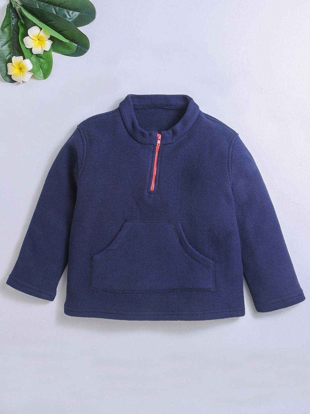 Nino Bambino Unisex Kids Navy Blue Solid Sweatshirt