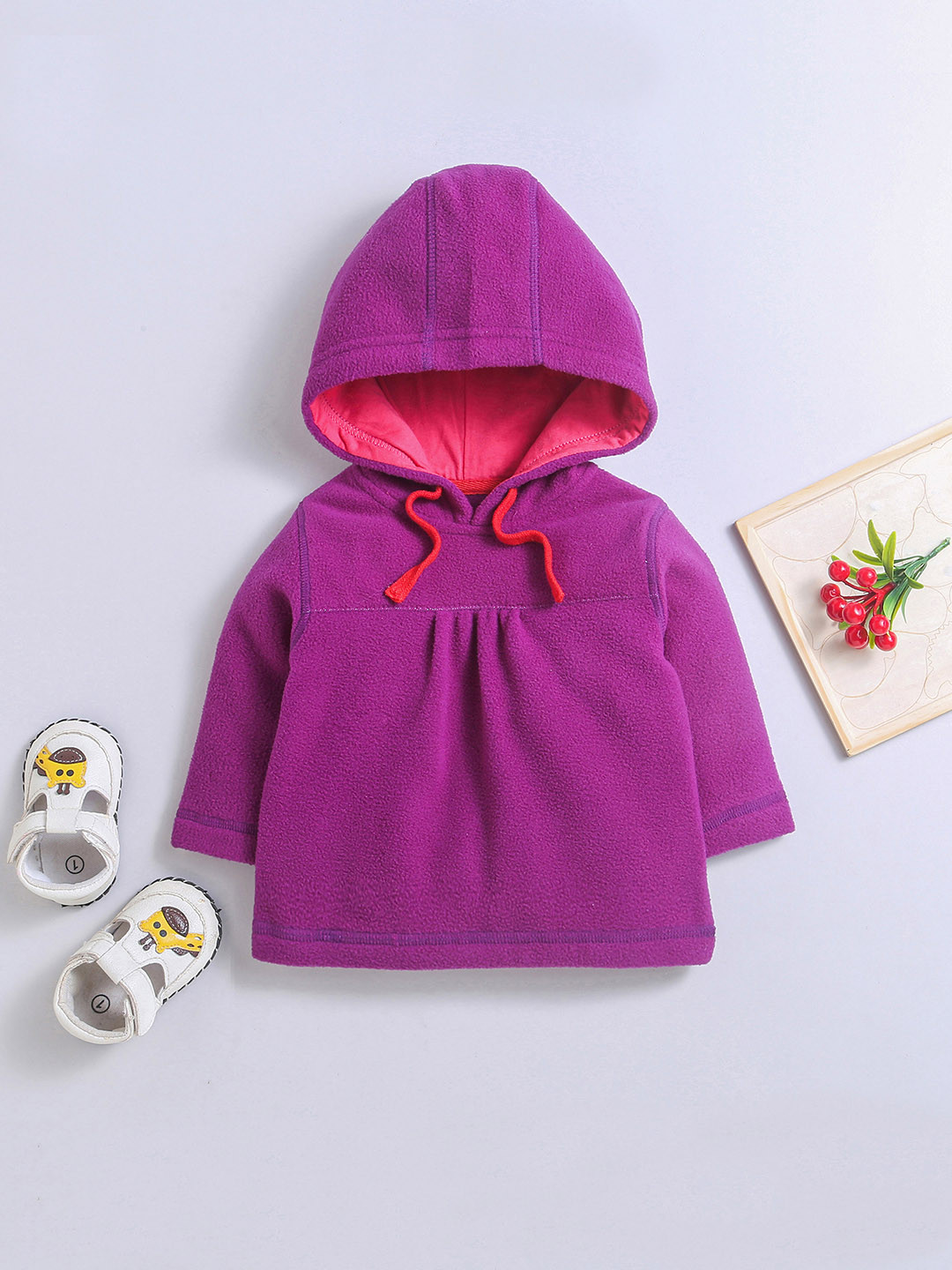 Nino Bambino Unisex Kids Purple Hooded Sweatshirt