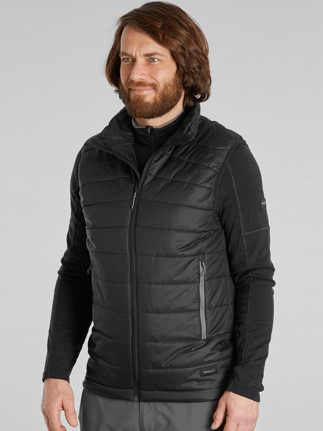 Decathlon FORCLAZ - Men Black Warm Padded Vest Jacket