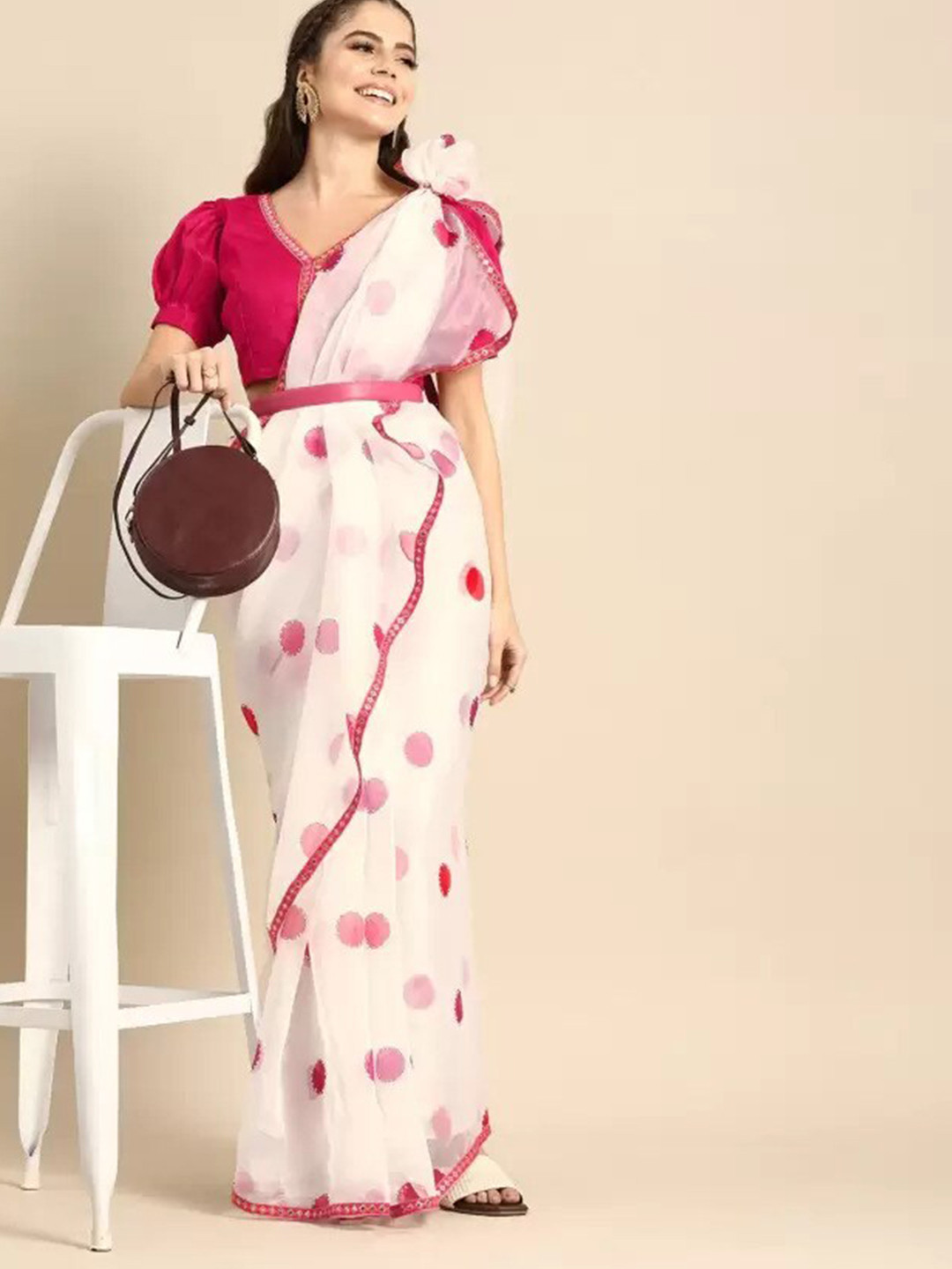 Sangria Women White Sarees