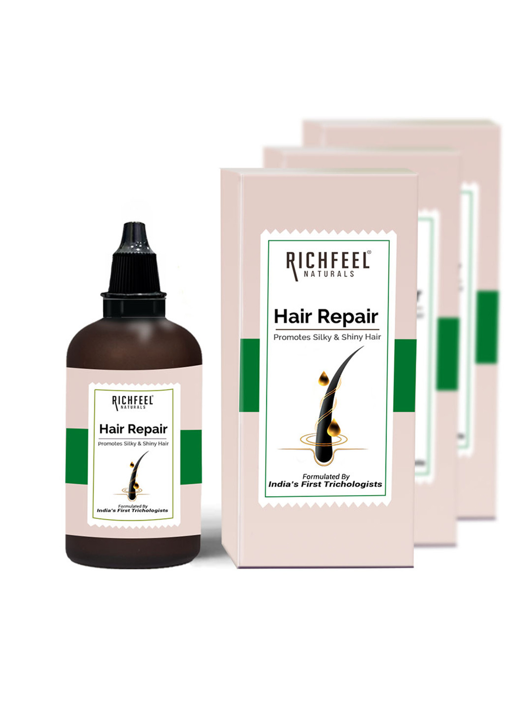 Richfeel Set of 3 Hair Repair Serum for Shiny & Smooth Hair - 60 ml each