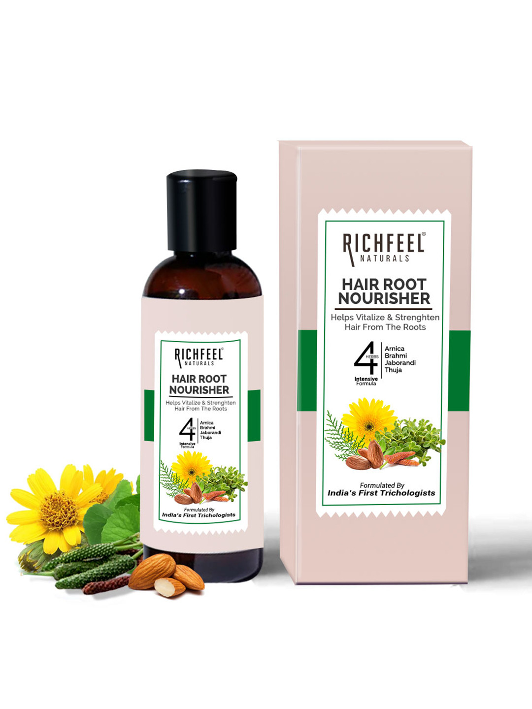 Richfeel Hair Root Nourisher Serum with Brahmi & Almonds - 80 ml