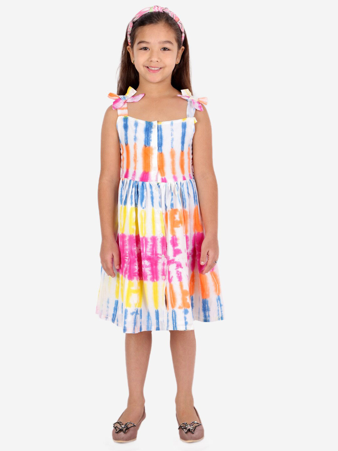 LIL DRAMA Girls Tie and Dye Holi Dress