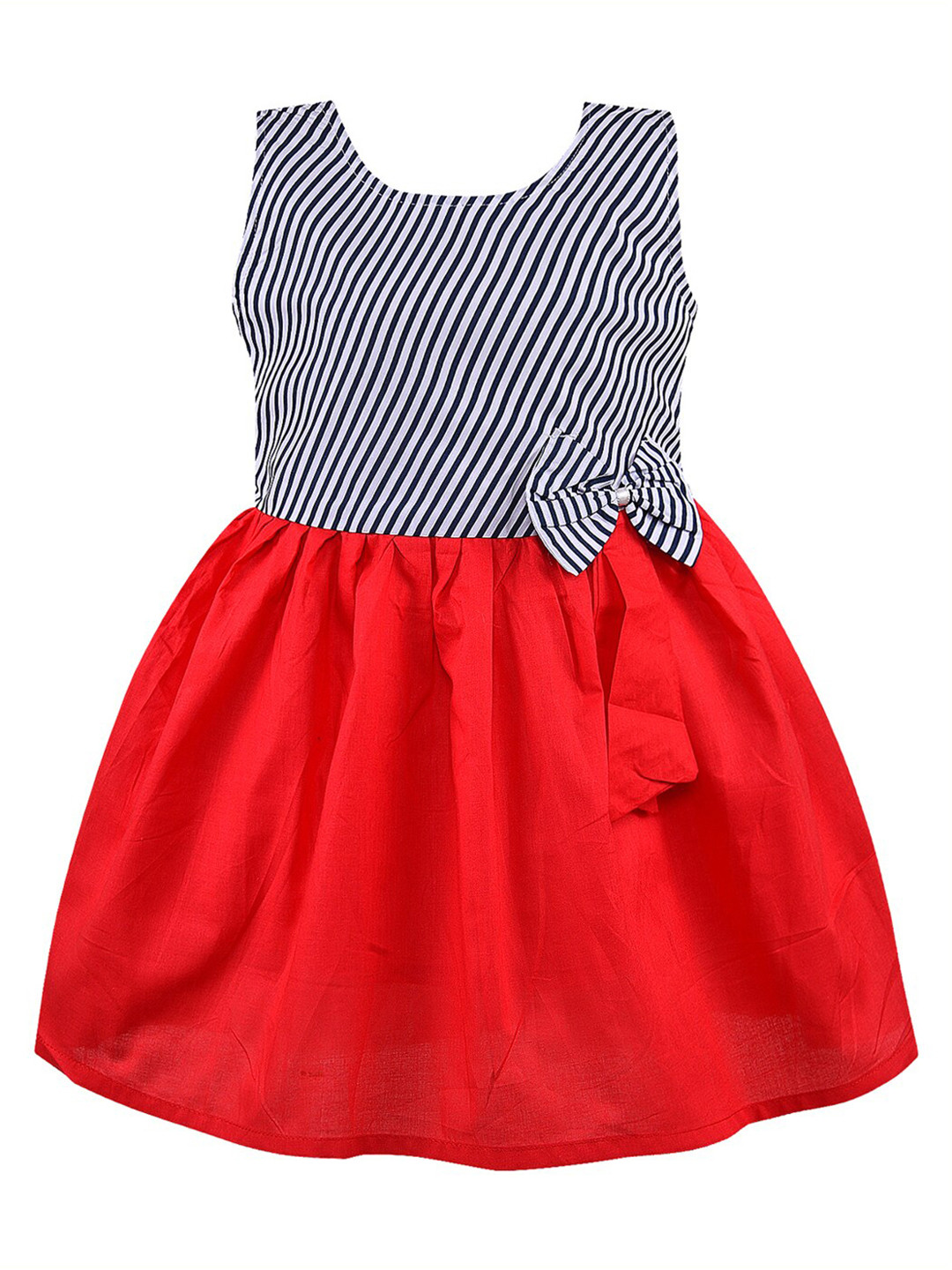 Wish Karo Red Striped Frock Dress