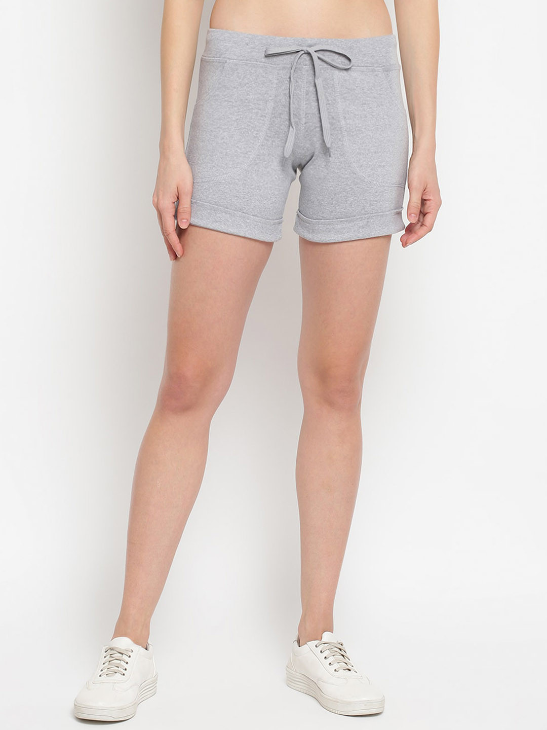 StyleStone Women Grey Cotton Shorts