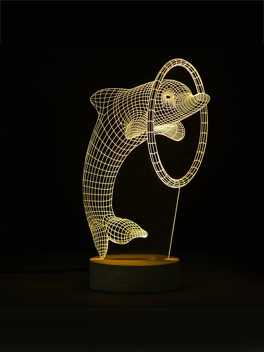 eCraftIndia Brown Dolphin Shaped Table Lamp