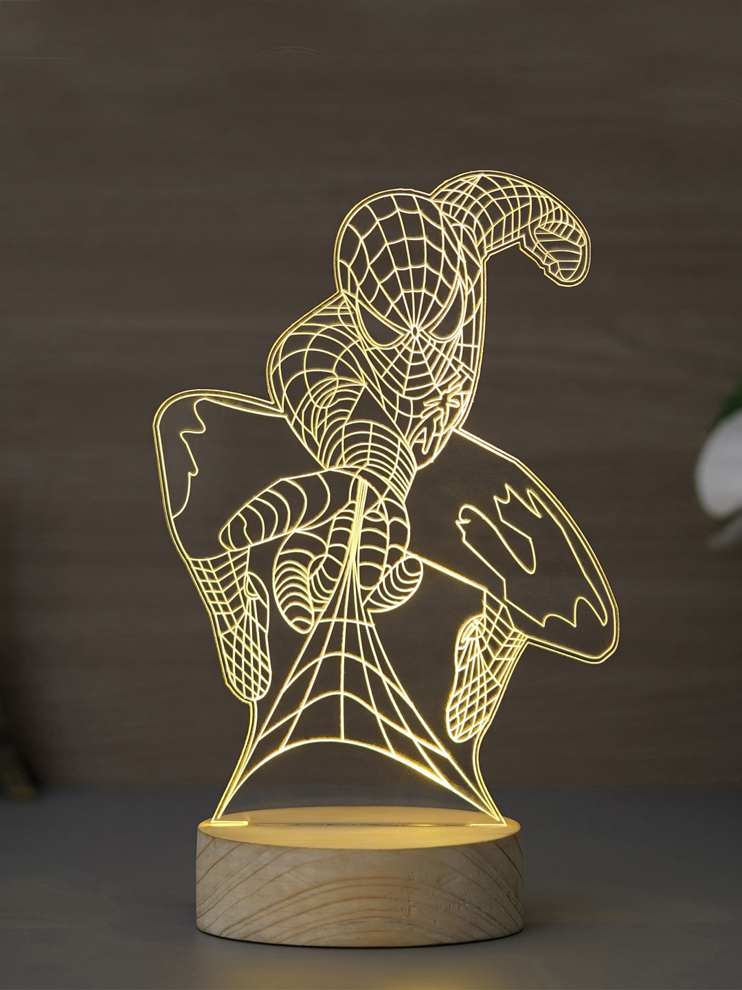 eCraftIndia Brown Spiderman Shaped Table Lamp