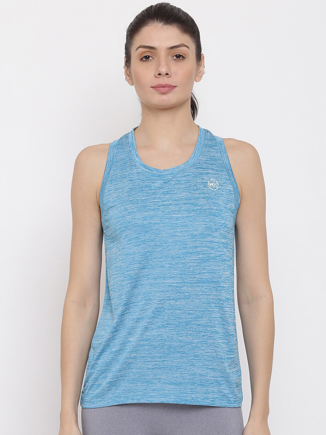 MKH Women Blue Dri-Fit Sports Tank T-shirt